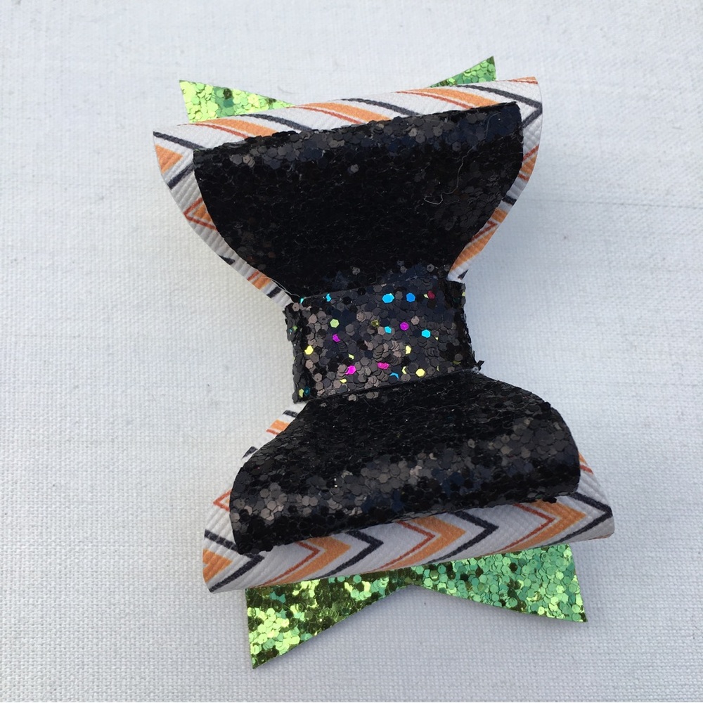 1 Pcs Hair Clip Glitter Leather Faux handmade